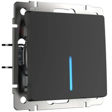 Изображение Выключатель одноклавишный с подсветкой (черный матовый) W1110108