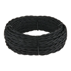 Изображение Ретро кабель витой 2х2,5 (черный) 20 м W6452308